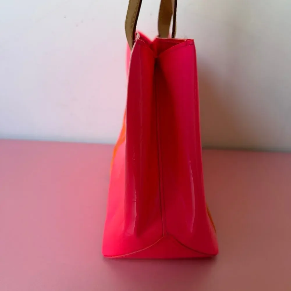 Louis Vuitton Robert Wilson Monogrm Vernis Fluo Reade PM Tote Pink Orange RARE - Picture 3 of 15